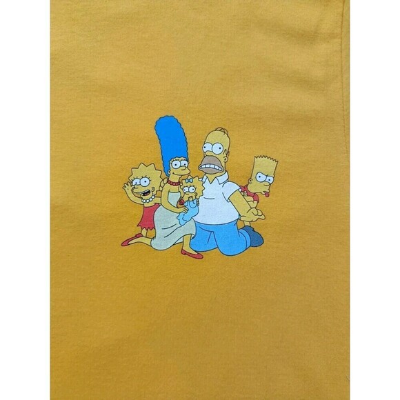 The Simpsons T-Shirt Men's Size Large Double Graphic Yellow Short Sleeve - Picture 3 of 9